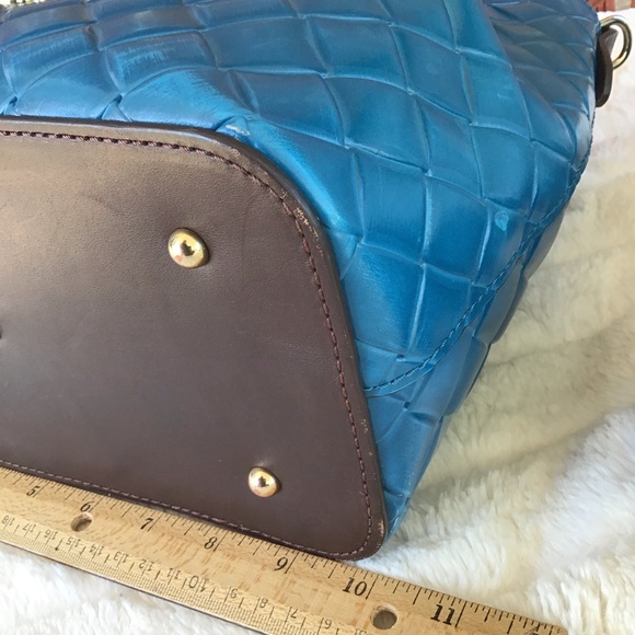 Dooney woven Barlow satchel basket weave embossed leather - Picture 11 of 16